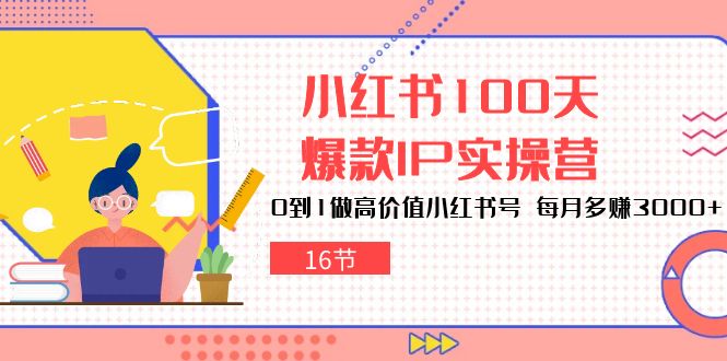 （10490期）小红书100天-爆款IP实操营，0到1做高价值小红书号 每月多赚3000+（16节）-新星起源