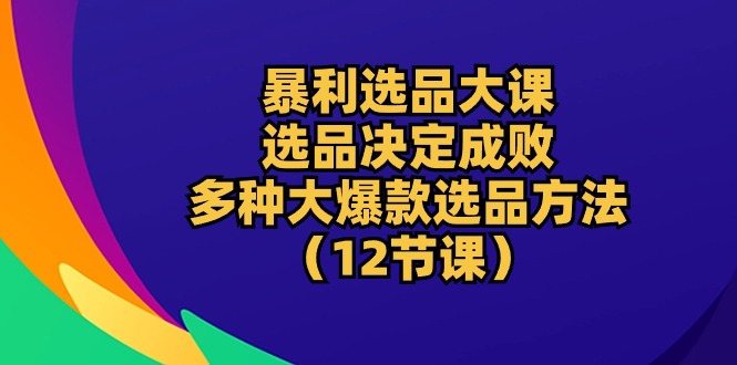 （10521期）暴利 选品大课：选品决定成败，教你多种大爆款选品方法（12节课）-新星起源