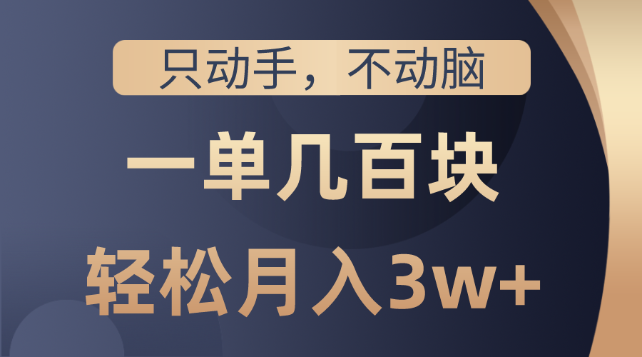 （10561期）只动手不动脑，一单几百块，轻松月入3w+，看完就能直接操作，详细教程-新星起源