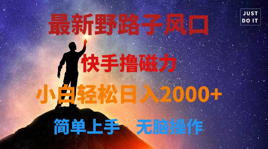 （10754期）最新风口！快手撸磁力，野路子，小白无脑操作日入2000+-新星起源