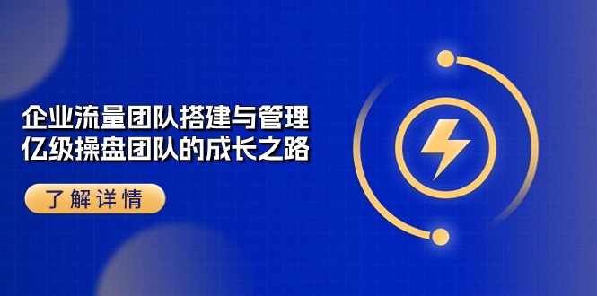 （10837期）企业 流量团队-搭建与管理，亿级 操盘团队的成长之路（28节课）-新星起源