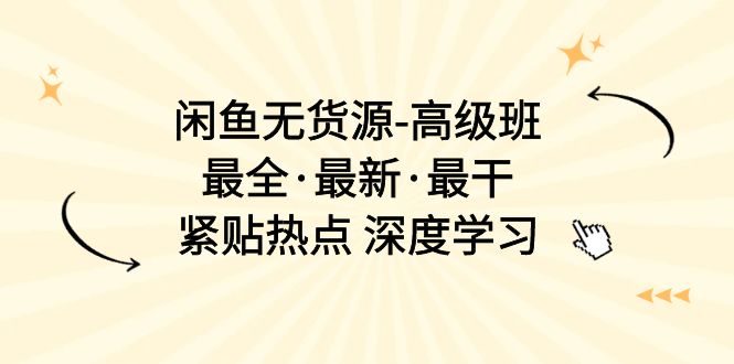 （10886期）闲鱼无货源-高级班，最全·最新·最干，紧贴热点 深度学习（17节课）-新星起源