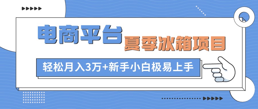 （10934期）电商平台夏季冰箱项目，轻松月入3万+，新手小白极易上手-新星起源