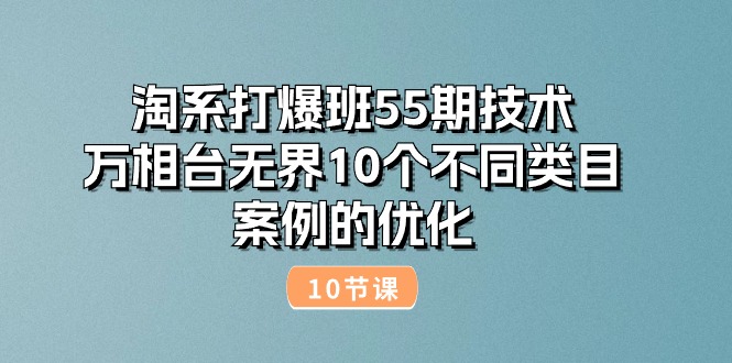 （10996期）淘系打爆班55期技术：万相台无界10个不同类目案例的优化（10节）-新星起源