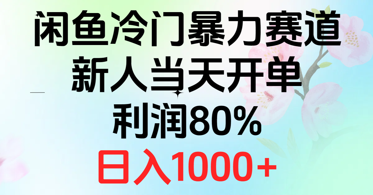 （10985期）2024闲鱼冷门暴力赛道，新人当天开单，利润80%，日入1000+-新星起源