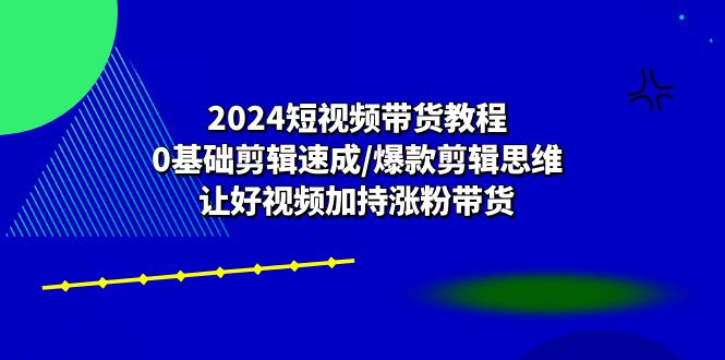 （10982期）2024短视频带货教程：0基础剪辑速成/爆款剪辑思维/让好视频加持涨粉带货-新星起源