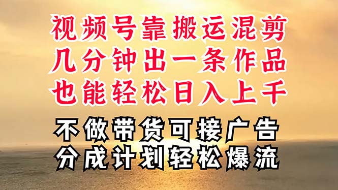 （11087期）深层揭秘视频号项目，是如何靠搬运混剪做到日入过千上万的，带你轻松爆…-新星起源