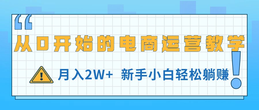 （11081期）从0开始的电商运营教学，月入2W+，新手小白轻松躺赚-新星起源