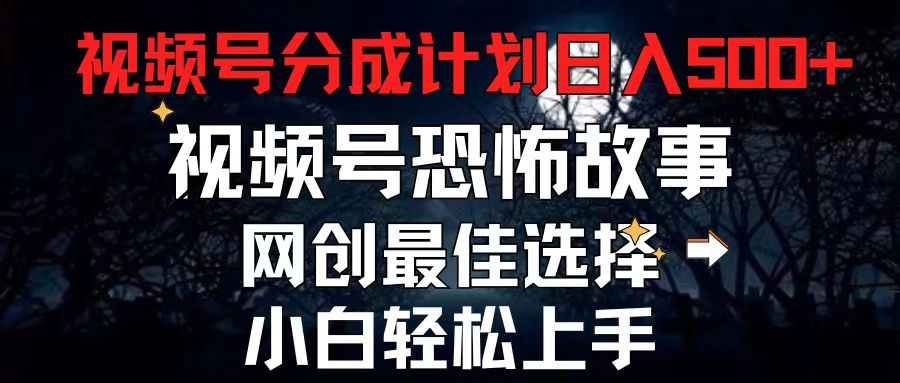 （11308期）2024最新视频号分成计划，每天5分钟轻松月入500+，恐怖故事赛道,-新星起源