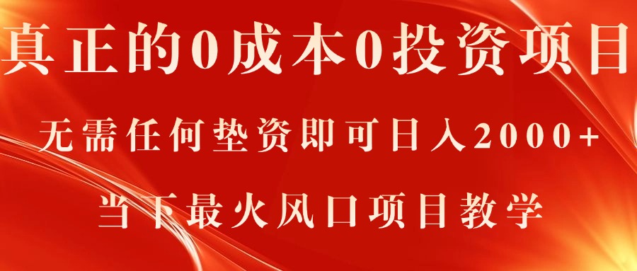 （11387期）真正的0成本0投资项目，无需任何垫资即可日入2000+，当下最火风口项目教学-新星起源