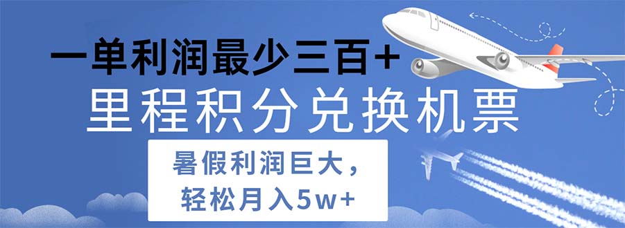 （11385期）2024暑假利润空间巨大的里程积分兑换机票项目，每一单利润最少500-新星起源