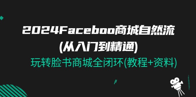 （11368期）2024Faceboo 商城自然流(从入门到精通)，玩转脸书商城全闭环(教程+资料)-新星起源