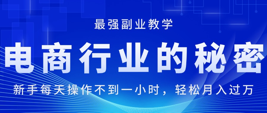 （11427期）电商行业的秘密，新手每天操作不到一小时，月入过万轻轻松松，最强副业…-新星起源