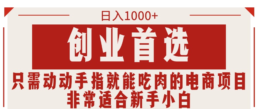 （11488期）只需动动手指就能吃肉的电商项目，日入1000+，创业首选，非常适合新手小白-新星起源