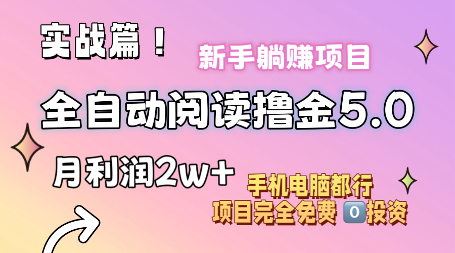 （11578期）小说全自动阅读撸金5.0 操作简单 可批量操作 零门槛！小白无脑上手月入2w+-新星起源