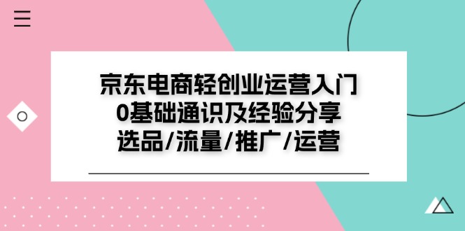 （11569期）京东电商-轻创业运营入门0基础通识及经验分享：选品/流量/推广/运营-新星起源