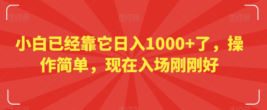 小白已经靠它日入1000+了，操作简单，现在入场刚刚好【揭秘】-新星起源