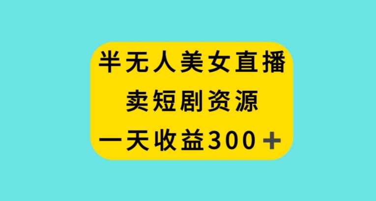 半无人美女直播，卖短剧资源，一天收益300+【揭秘】-新星起源