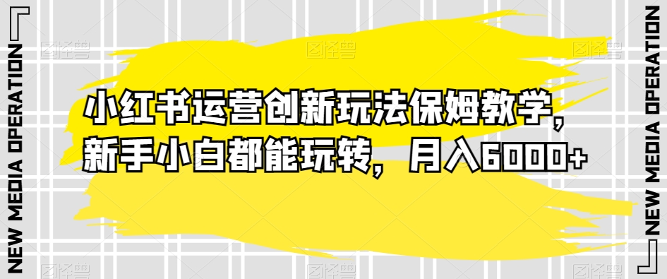 小红书运营创新玩法保姆教学，新手小白都能玩转，月入6000+【揭秘】-新星起源