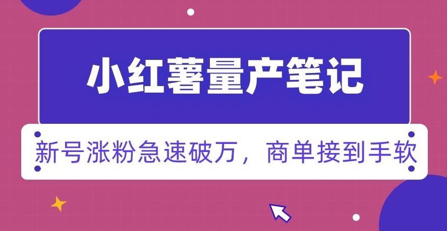 小红书量产笔记，一分种一条笔记，新号涨粉急速破万，新黑马赛道，商单接到手软【揭秘】-新星起源