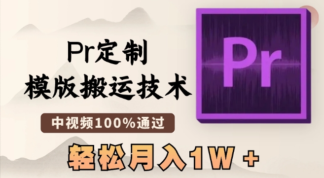 最新Pr定制模版搬运技术，中视频100%通过，几分钟一条视频，轻松月入1W＋【揭秘】-新星起源