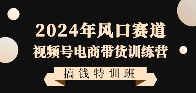 2024年风口赛道视频号电商带货训练营搞钱特训班，带领大家快速入局自媒体电商带货-新星起源