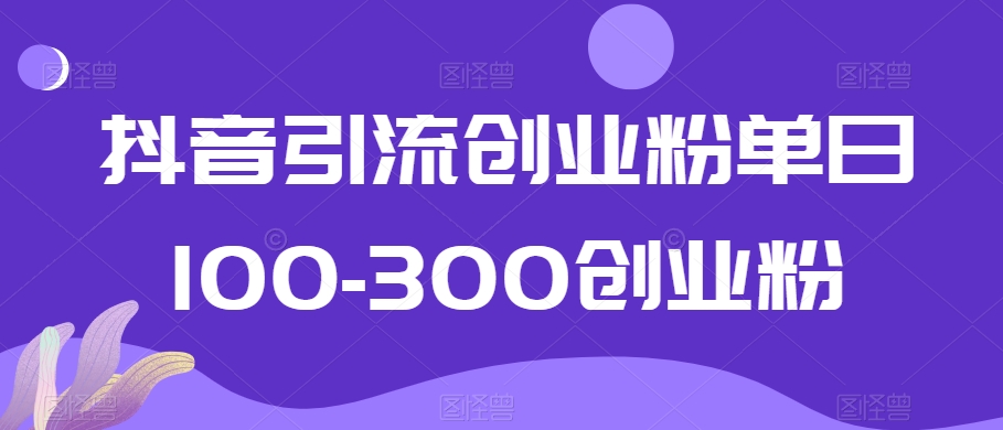 抖音引流创业粉单日100-300创业粉【揭秘】-新星起源