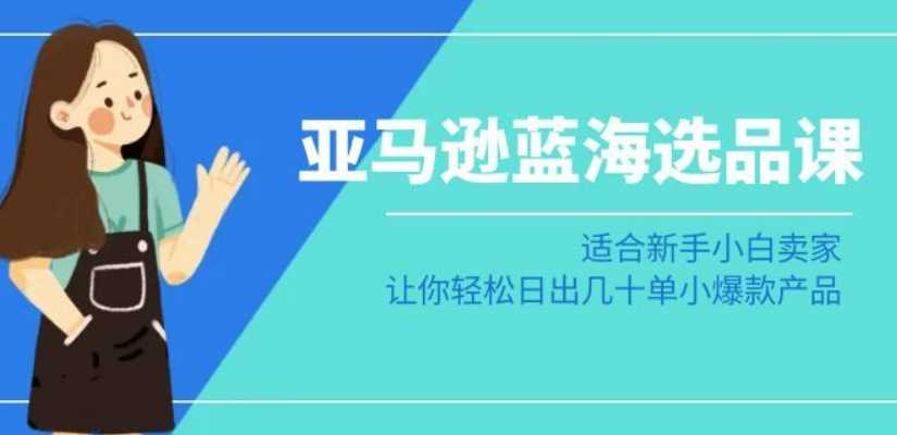 亚马逊-蓝海选品课：适合新手小白卖家，让你轻松日出几十单小爆款产品-新星起源