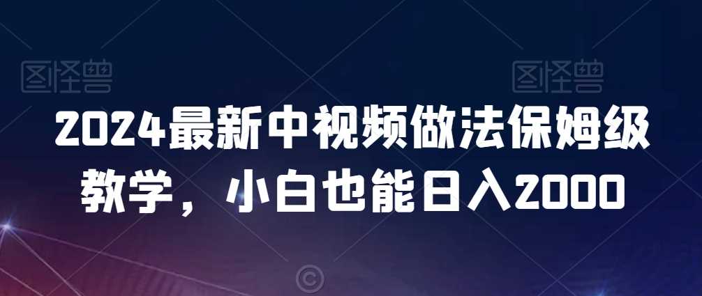 2024最新中视频做法保姆级教学，小白也能日入2000【揭秘】-新星起源