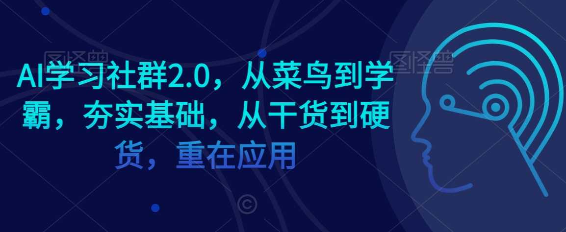 AI学习社群2.0，从菜鸟到学霸，夯实基础，从干货到硬货，重在应用-新星起源