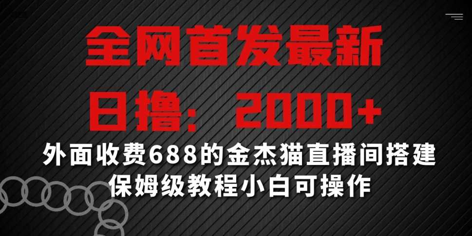 全网首发最新，日撸2000+，外面收费688的金杰猫直播间搭建，保姆级教程小白可操作【揭秘】-新星起源