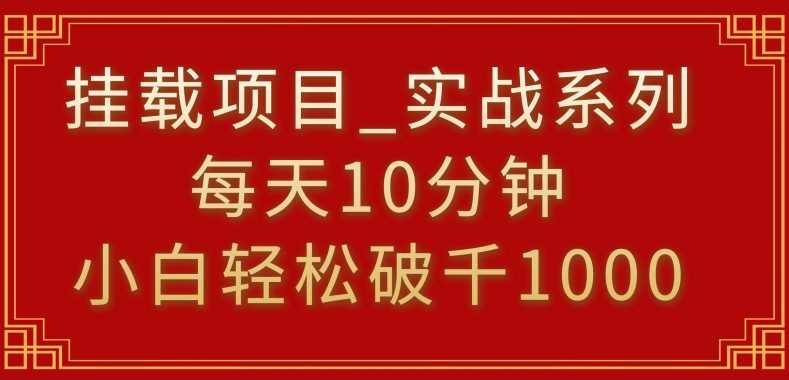 挂载项目，小白轻松破1000，每天10分钟，实战系列保姆级教程【揭秘】-新星起源