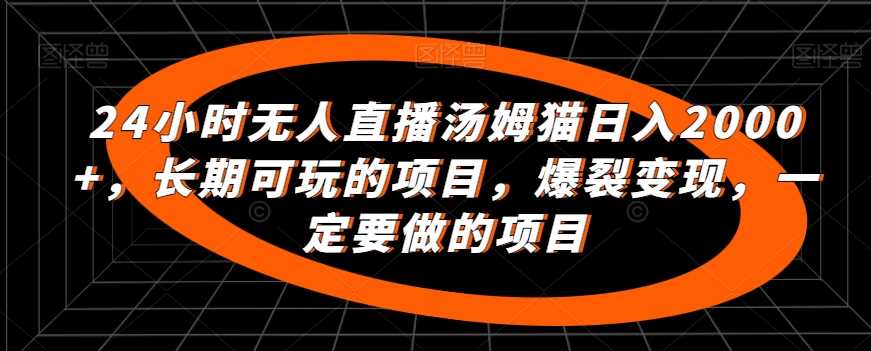 24小时无人直播汤姆猫日入2000+，长期可玩的项目，爆裂变现，一定要做的项目【揭秘】-新星起源