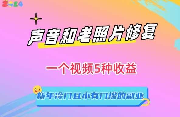 声音和老照片修复，一个视频5种收益，新年冷门且小有门槛的副业【揭秘】-新星起源