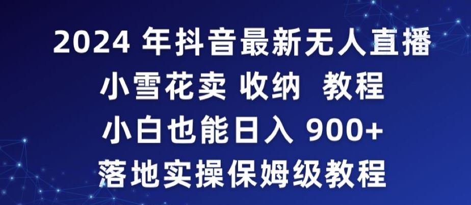 2024年抖音最新无人直播小雪花卖收纳教程，小白也能日入900+落地实操保姆级教程【揭秘】-新星起源