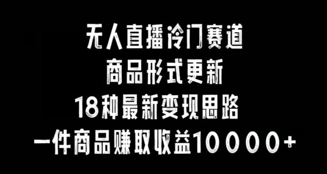 无人直播冷门赛道，商品形式更新，18种变现思路，一件商品赚取收益10000+【揭秘】-新星起源