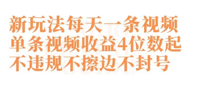 快手新玩法每天一条视频单条视频收益4位数起不违规不擦边不封号【揭秘】-新星起源