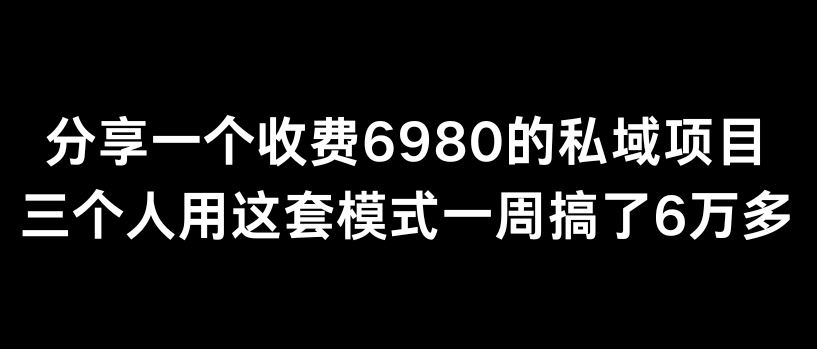 分享一个外面卖6980的私域项目三个人用这套模式一周搞了6万多【揭秘】-新星起源