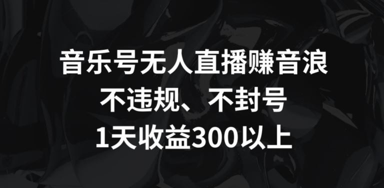 音乐号无人直播赚音浪，不违规、不封号，1天收益300+【揭秘】-新星起源