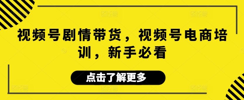 视频号剧情带货，视频号电商培训，新手必看-新星起源