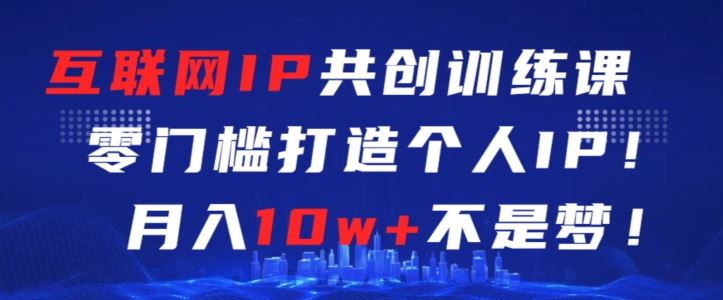 互联网IP共创训练课，零门槛零基础打造个人IP，月入10w+不是梦【揭秘】-新星起源