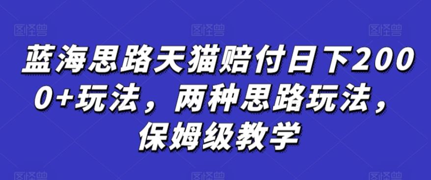 蓝海思路天猫赔付日下2000+玩法，两种思路玩法，保姆级教学【仅揭秘】-新星起源