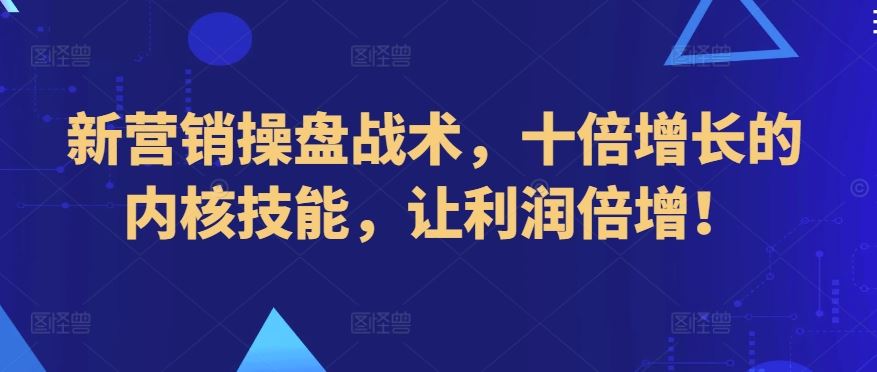 新营销操盘战术，十倍增长的内核技能，让利润倍增！-新星起源