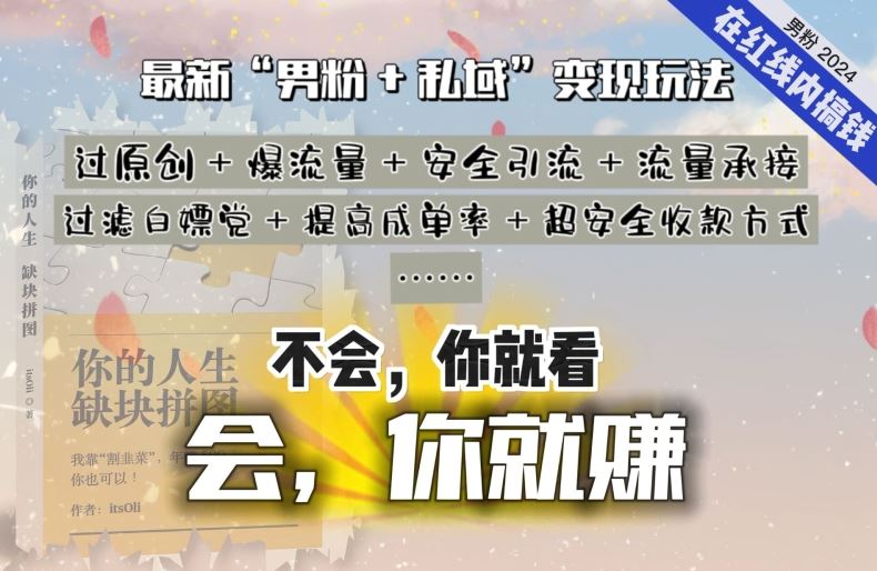 2024，“男粉+私域”还是最耐造、最赚、最轻松、最愉快的变现方式【揭秘】-新星起源