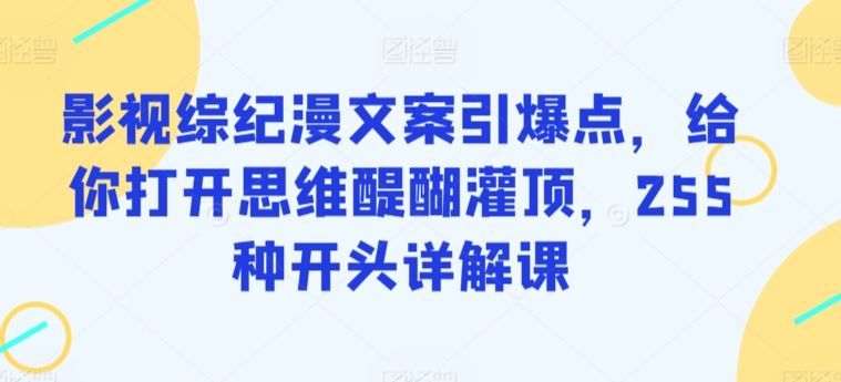 影视综纪漫文案引爆点，给你打开思维醍醐灌顶，255种开头详解课-新星起源