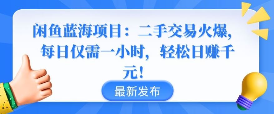 闲鱼蓝海项目：二手交易火爆，每日仅需一小时，轻松日赚千元【揭秘】-新星起源