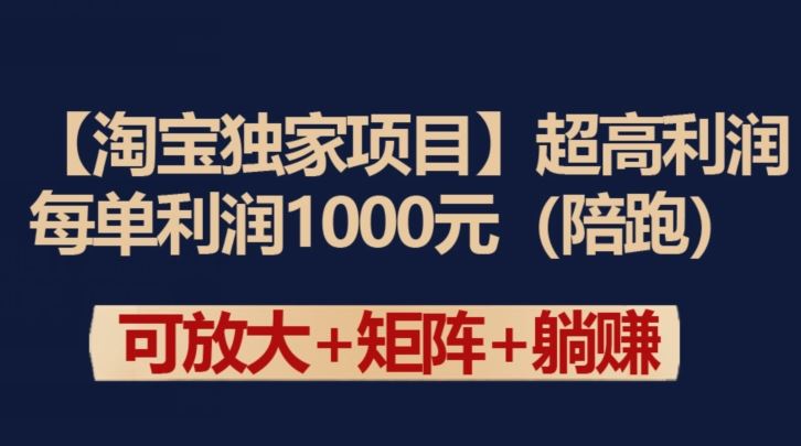 【淘宝独家项目】超高利润：每单利润1000元【揭秘】-新星起源