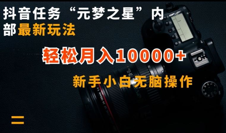 抖音任务“元梦之星”内部最新玩法，新手小白无脑操作，轻松月入10000+【揭秘】-新星起源