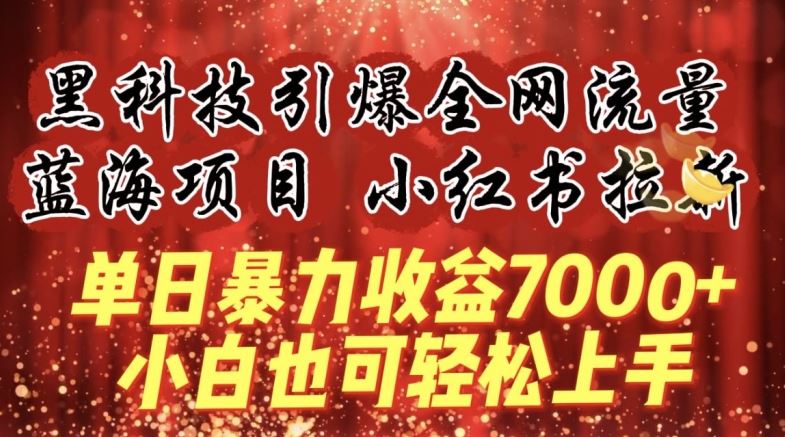 蓝海项目!黑科技引爆全网流量小红书拉新，单日暴力收益7000+，小白也能轻松上手【揭秘】-新星起源