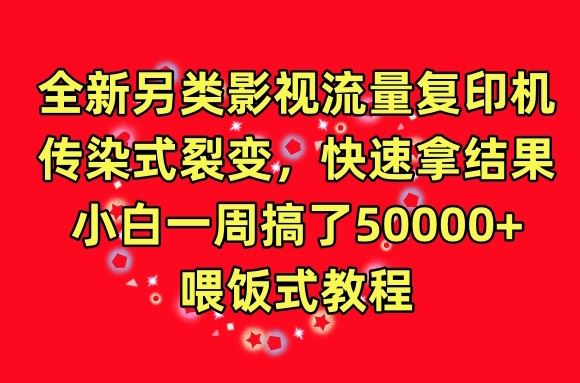 全新另类影视流量复印机，传染式裂变，快速拿结果，小白一周搞了50000+，喂饭式教程【揭秘】-新星起源